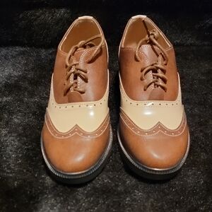 Brown and Cream Oxford Shoes